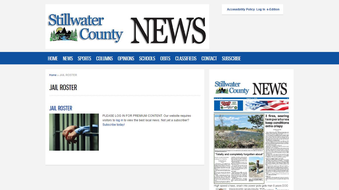 JAIL ROSTER | Stillwater County News