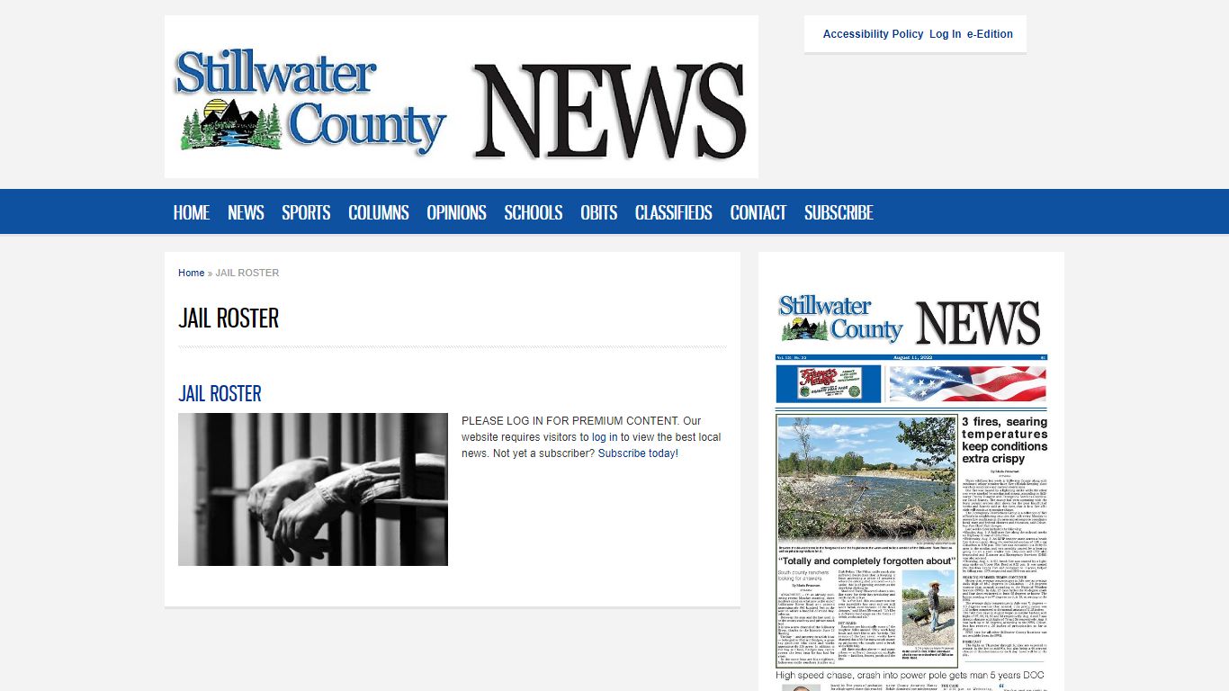 JAIL ROSTER | Stillwater County News