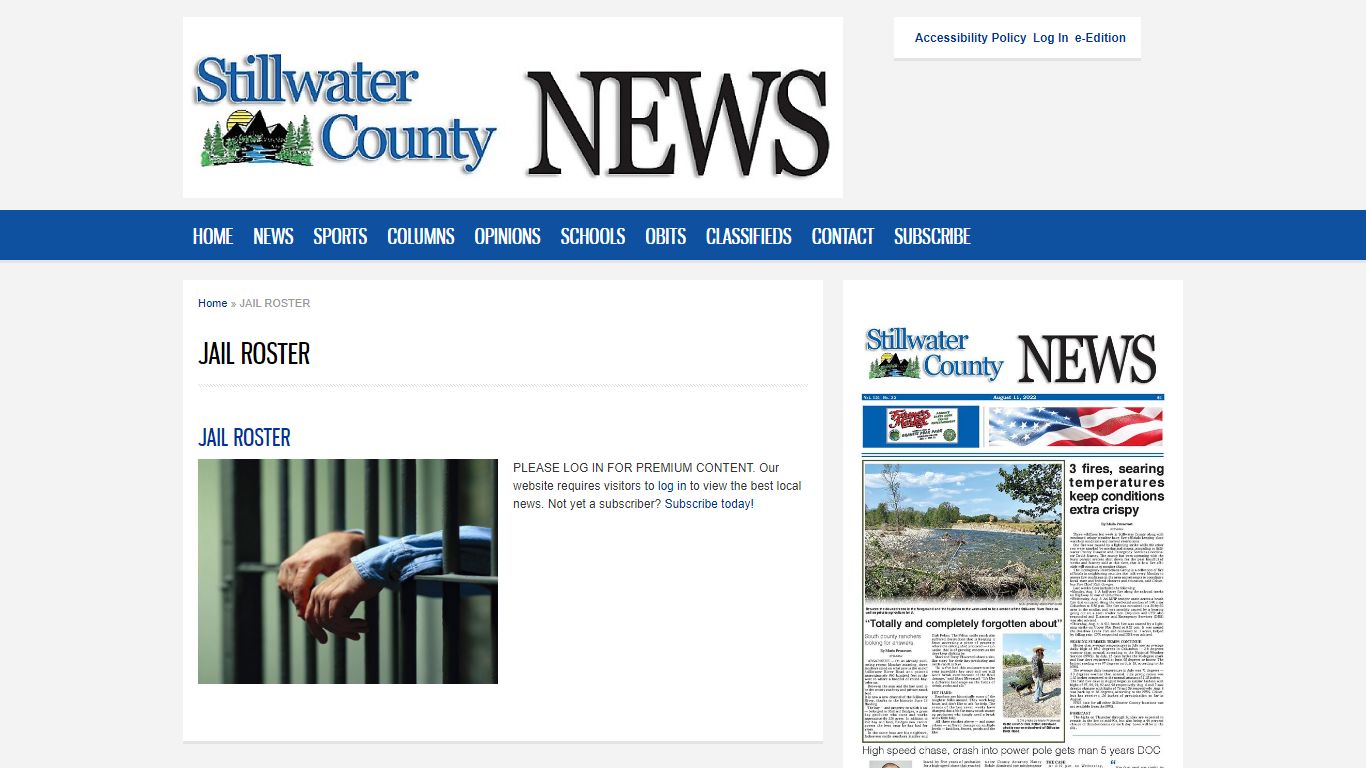 JAIL ROSTER | Stillwater County News